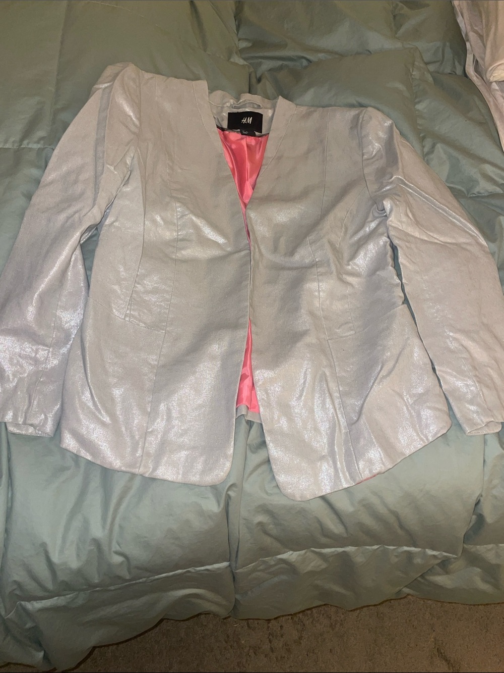H&M Shimmery Silver Gold Blazer
